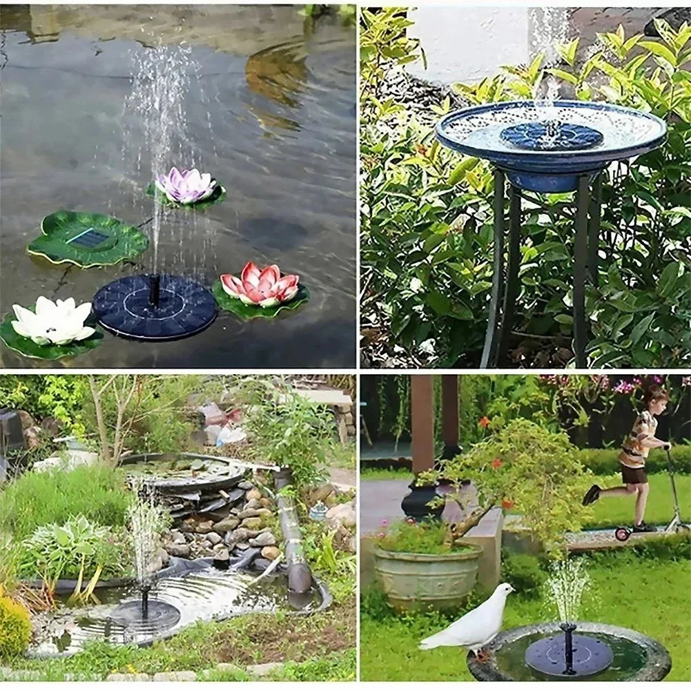Solar Fountain Pump 16cm Floating 8 Nozzles – Garden Pond Bird Bath
