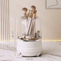 360° Rotating Makeup Brush Holder with Dustproof Cover