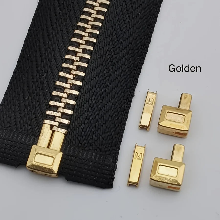 20-Piece Metal Zipper Sliders – Gold Silver Bronze Black #5