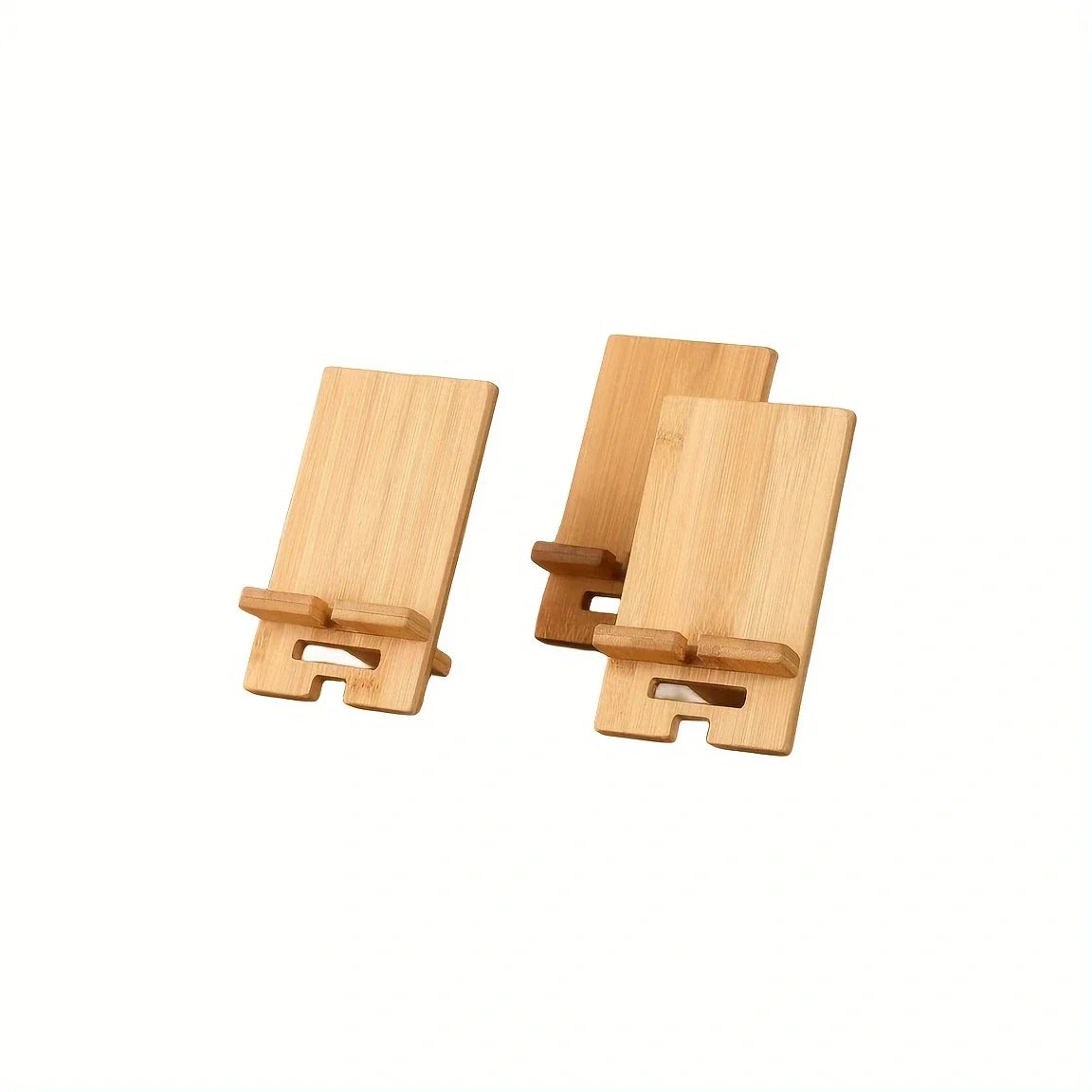Solid Wood Phone & Tablet Stand – Elegant Wooden Desk Holder