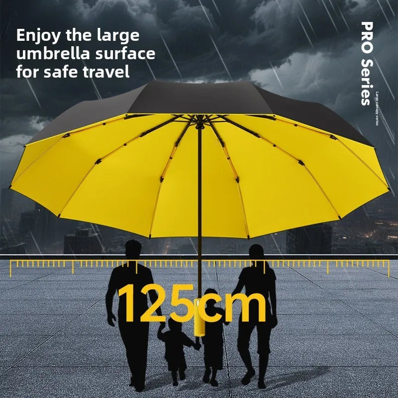 125cm Super Large Triple-Fold UV & Rain Umbrella – Unisex