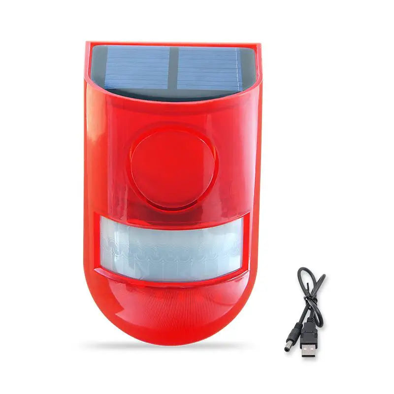 Solar Motion Sensor Alarm Light – IP65 Siren Strobe Deterrent