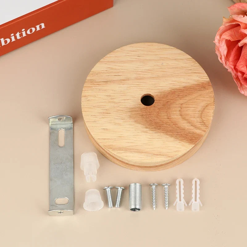 Wood Ceiling Plate Lamp Base 10/12cm – DIY Chandelier Holder