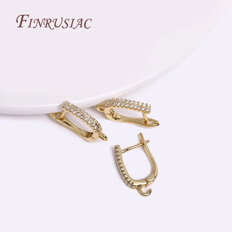 18K Gold Plated Zircon Leverback Earring Hooks – DIY Findings