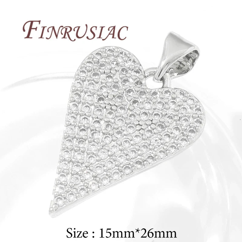 18K Gold Plated Zircon Charms – Sun Heart Star Pendants DIY