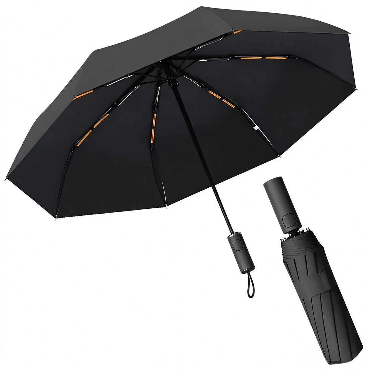 Windproof Auto Folding Umbrella – Compact UV & Rain Cover