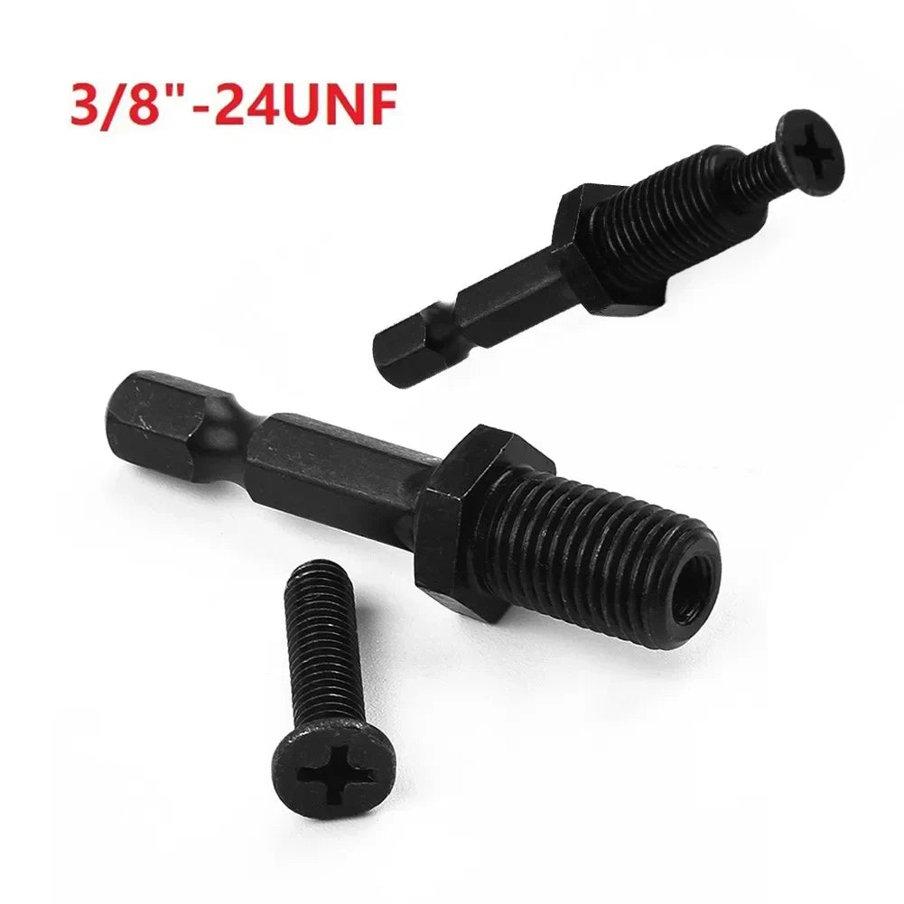 1/4" Hex Shank to 3/8"-24UNF Keyless Drill Chuck Adapter