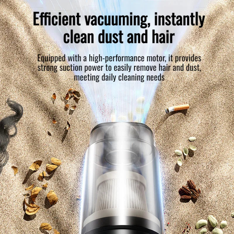 Wireless Handheld Car Vacuum – USB Rechargeable Mini Cleaner