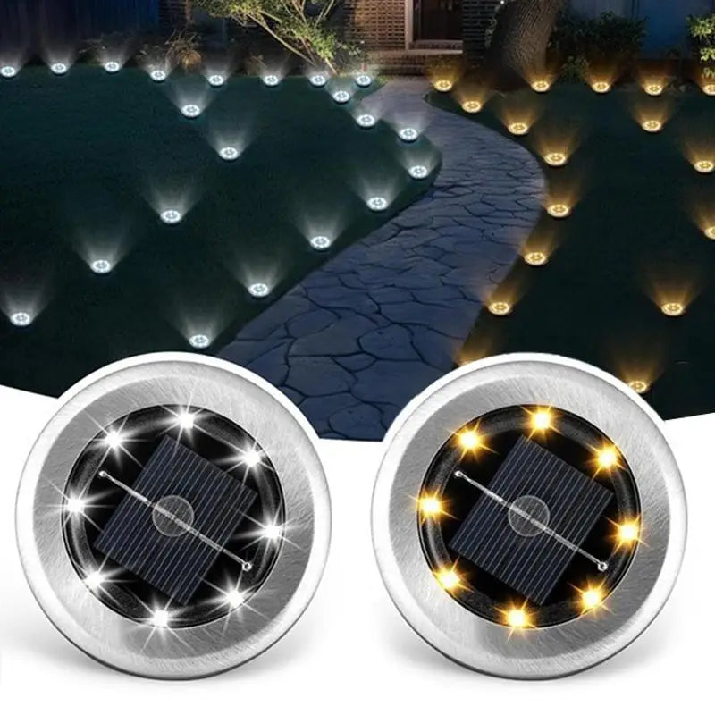 8 LED Solar Ground Light – Waterproof Garden Path Lawn Lamp