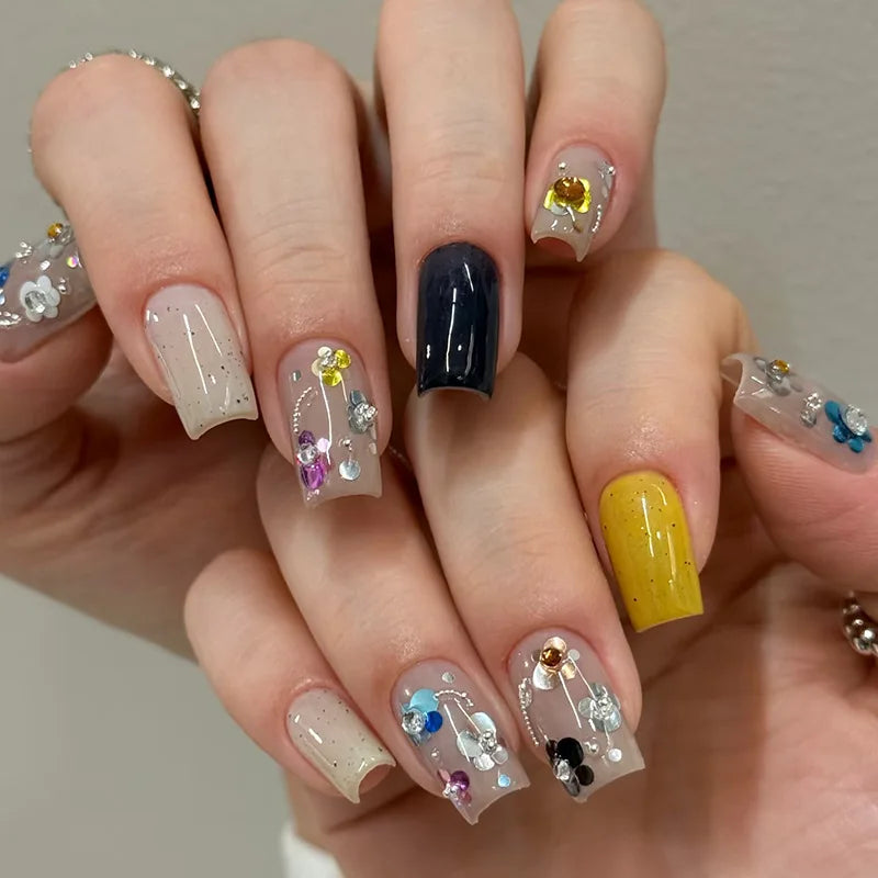 3D Flower Nail Glitter Sequins 12 Grids – Retro Nail Art Charms