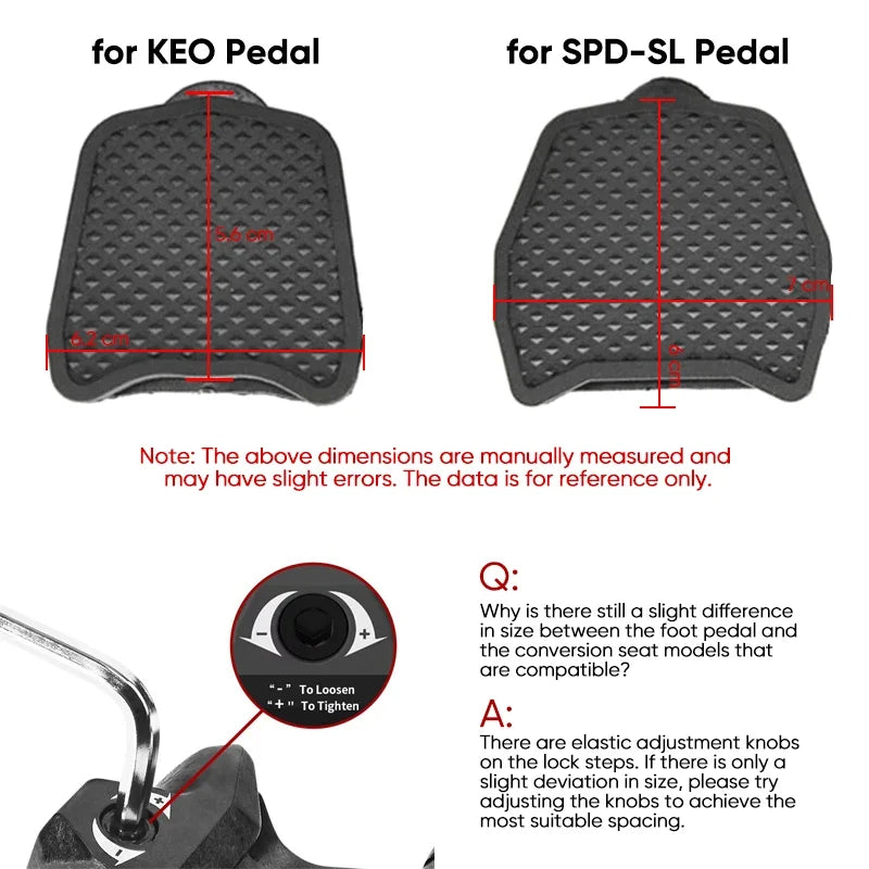 BUCKLOS Pedal Platform Adapter for SPD-SL & KEO Clipless Pedals