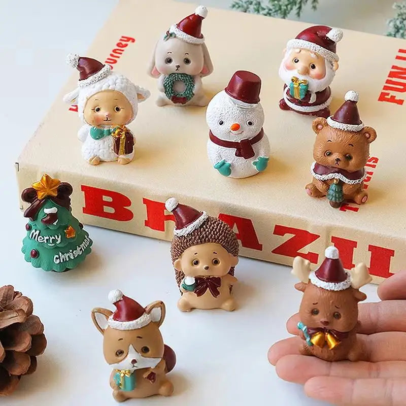 Mini Resin Christmas Animal Ornament | Cute Xmas Tree Pendant