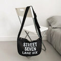 Japanese Puppy Print Canvas Crossbody Tote Bag – Unisex