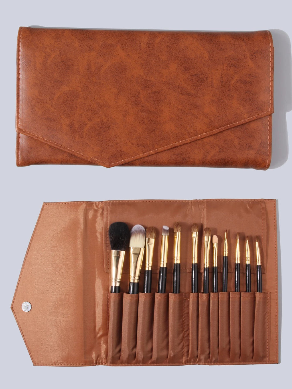 Nixie Folding PU Leather Makeup Brush Storage Bag