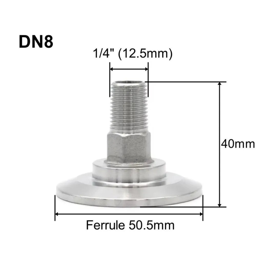 SS304 Stainless Steel Internal Thread Ferrule Clamp Fitting DN8-DN50