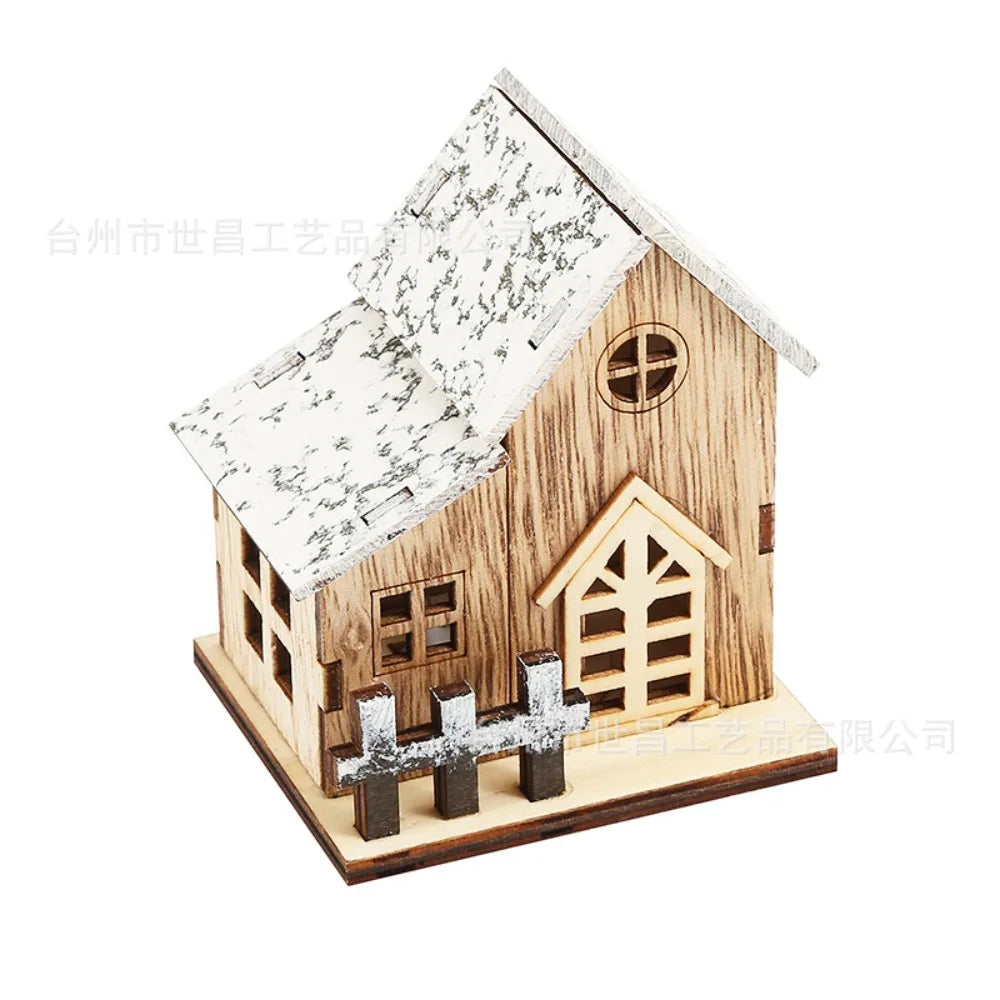 LED Wooden Christmas Cabin Decoration | Warm Glow Holiday Decor