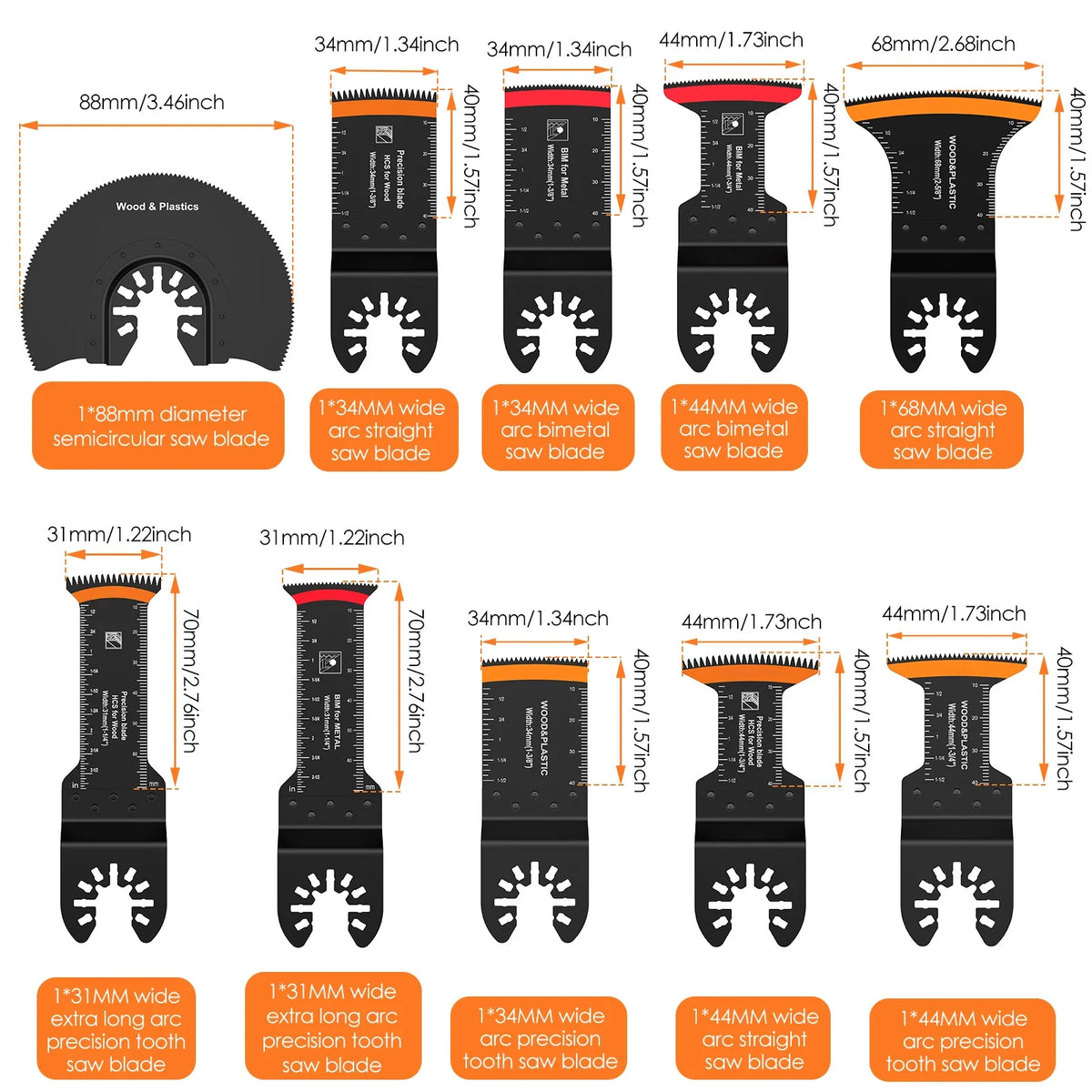 Oscillating Multitool Saw Blades – 24 Pc High Carbon Steel Set