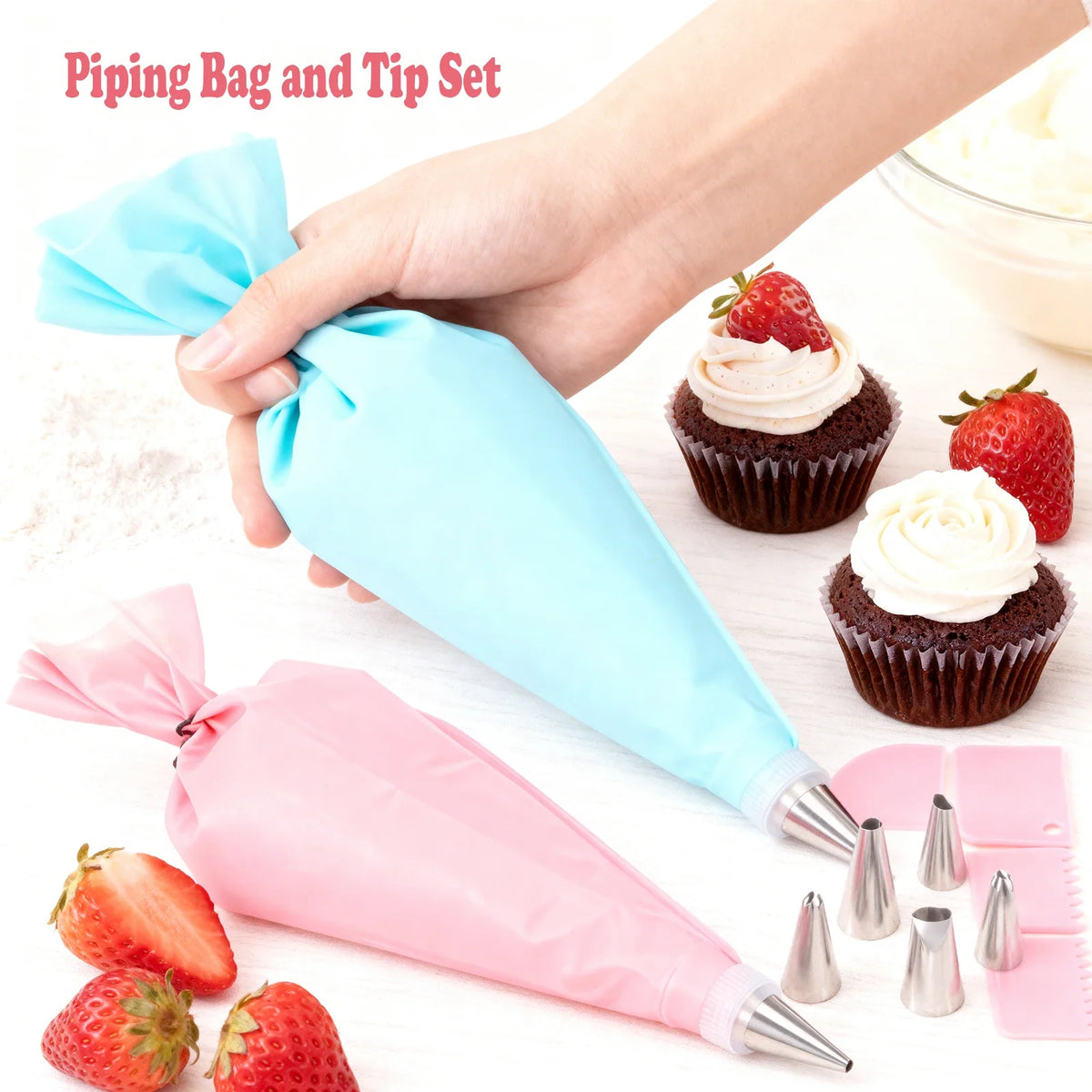 21-Piece Piping Bags & Tips Set – Cake Decorating Kit