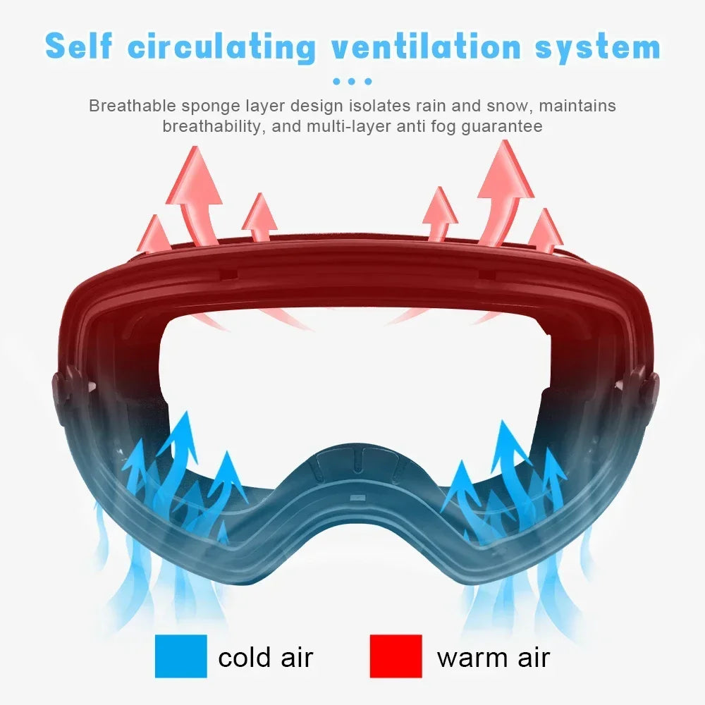 X-TIGER Magnetic Ski Goggles – Anti-Fog Snowboard Set