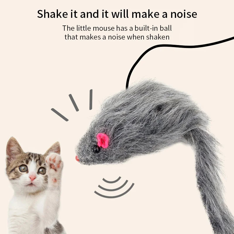 Interactive Hanging Door Cat Toy – Plush Mouse & Elastic Rope