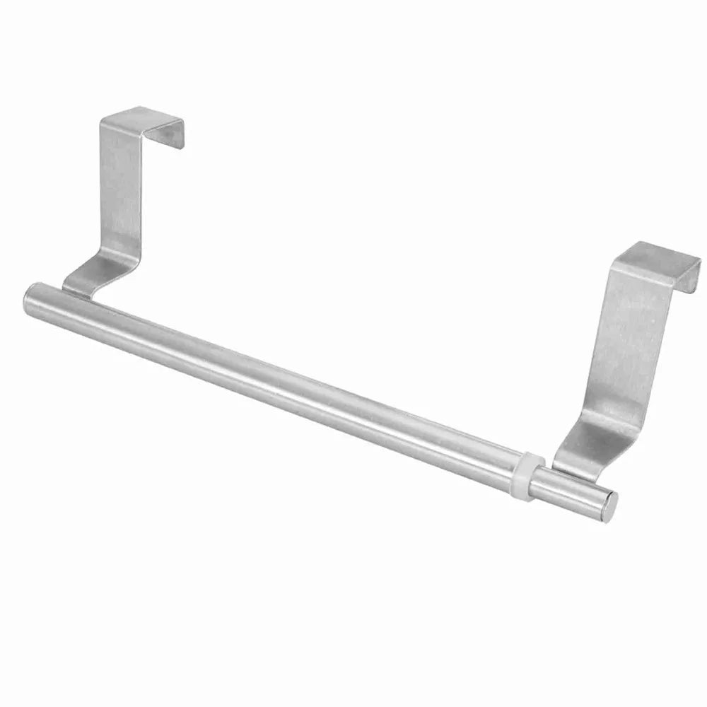 No-Drill Retractable Stainless Steel Towel Rack – Silver