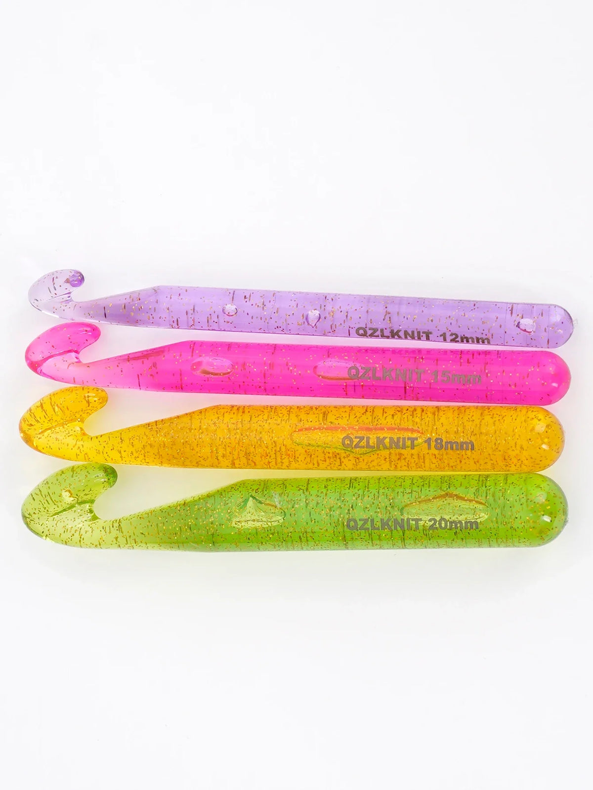 Gold Glitter Chunky Crochet Hook Set – 12–20mm Extra Large 4 Pcs