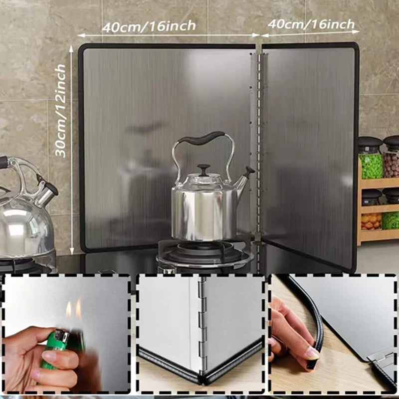 Foldable Stainless Steel Oil Splatter Guard for Frying Pan