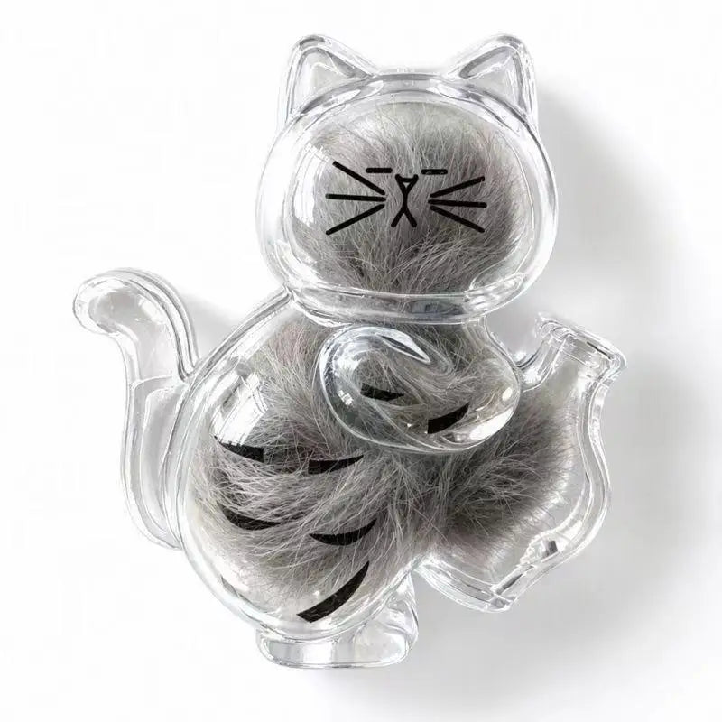 Cat Shaped Fridge Magnet with Pet Fur Keepsake Storage