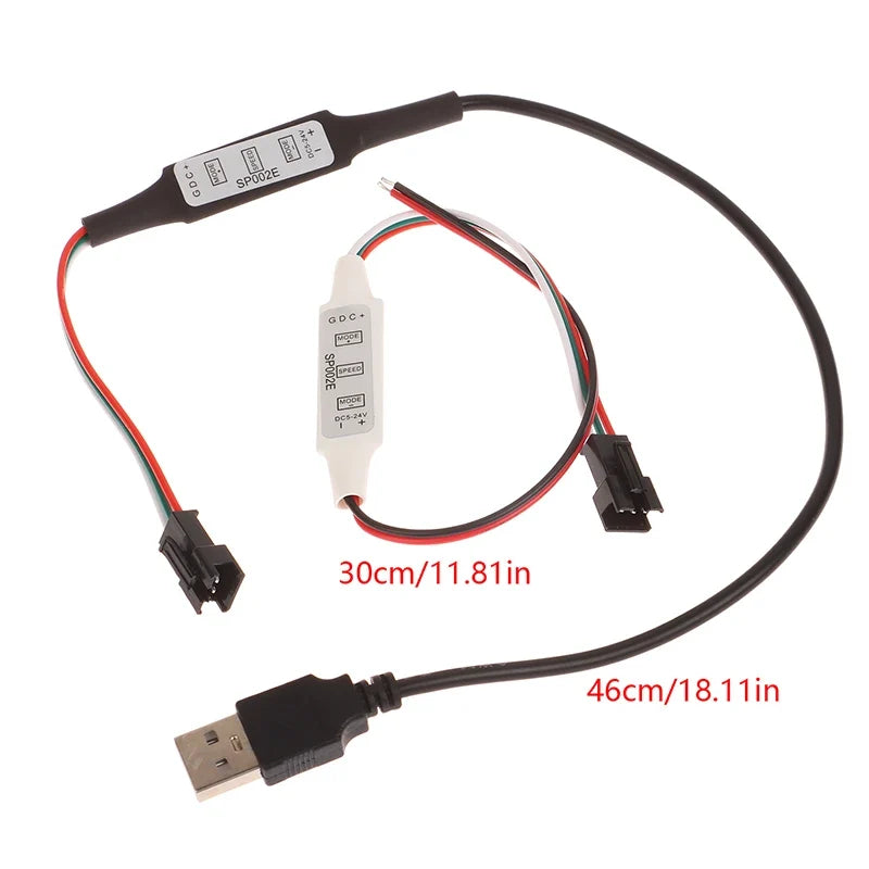 SP621E Bluetooth LED Strip Controller WS2812B USB 3-Key DC5V-24V