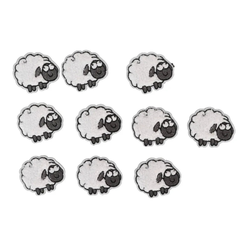 30pcs Sheep Iron-On Embroidered Patches for Jackets & DIY Crafts