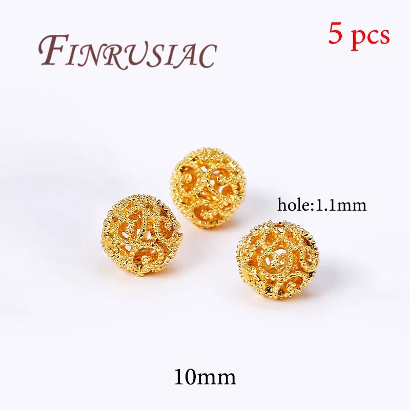 Gold Plated Brass Spacer Beads – DIY Jewelry Findings 6mm×8mm