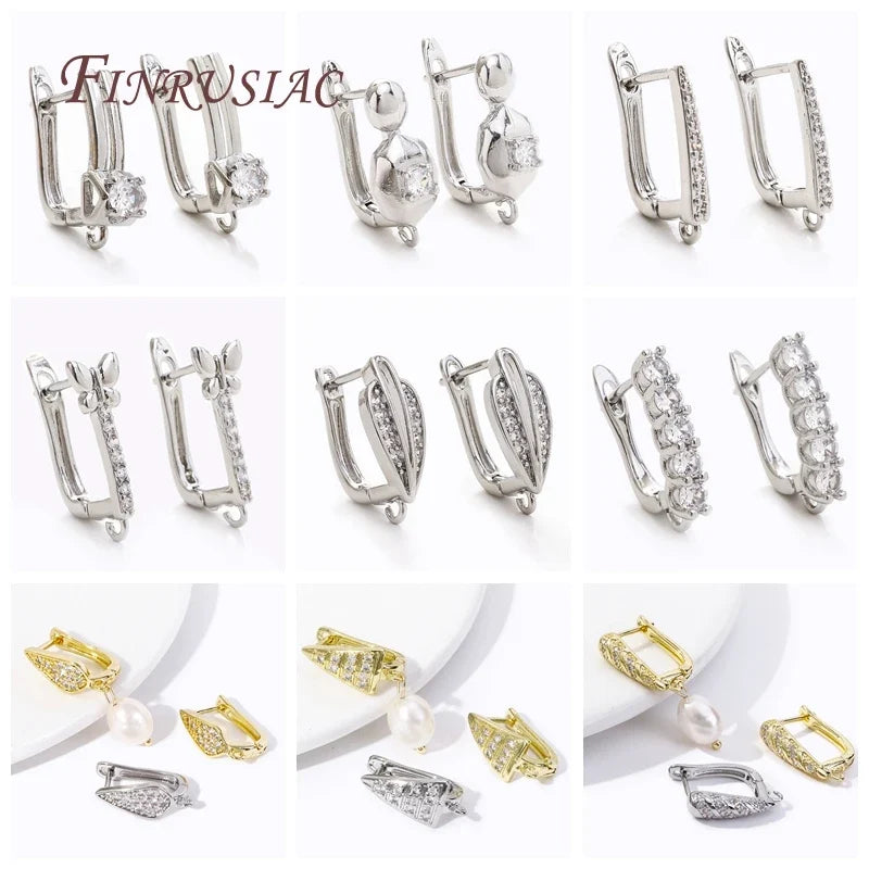 18K Gold Plated Zircon Earring Hooks – DIY Jewelry Findings