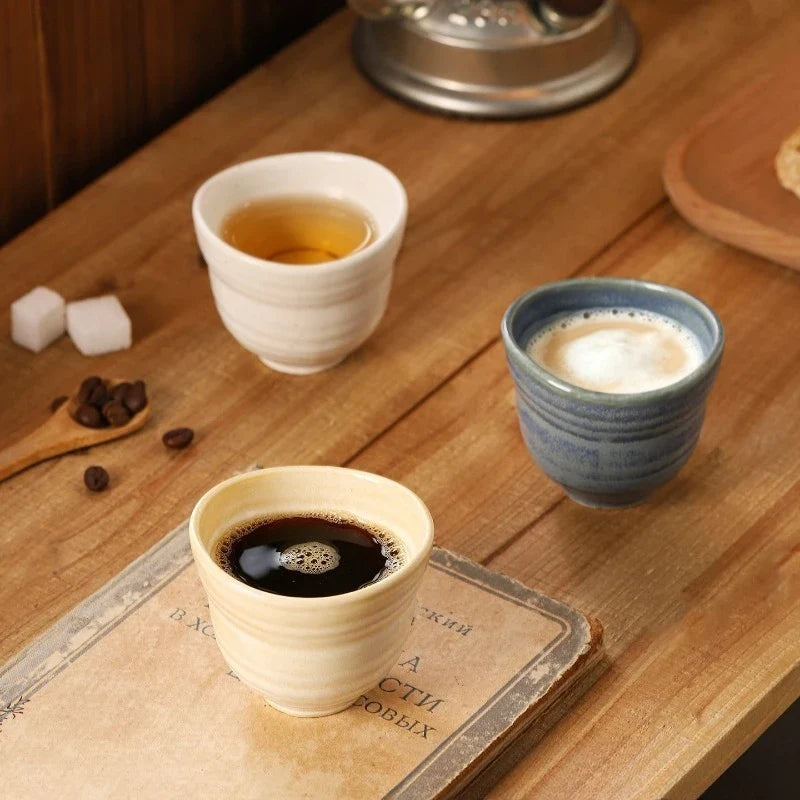 Japanese Rough Pottery Ceramic Cup – Retro Kung Fu Tea Mug 110ml