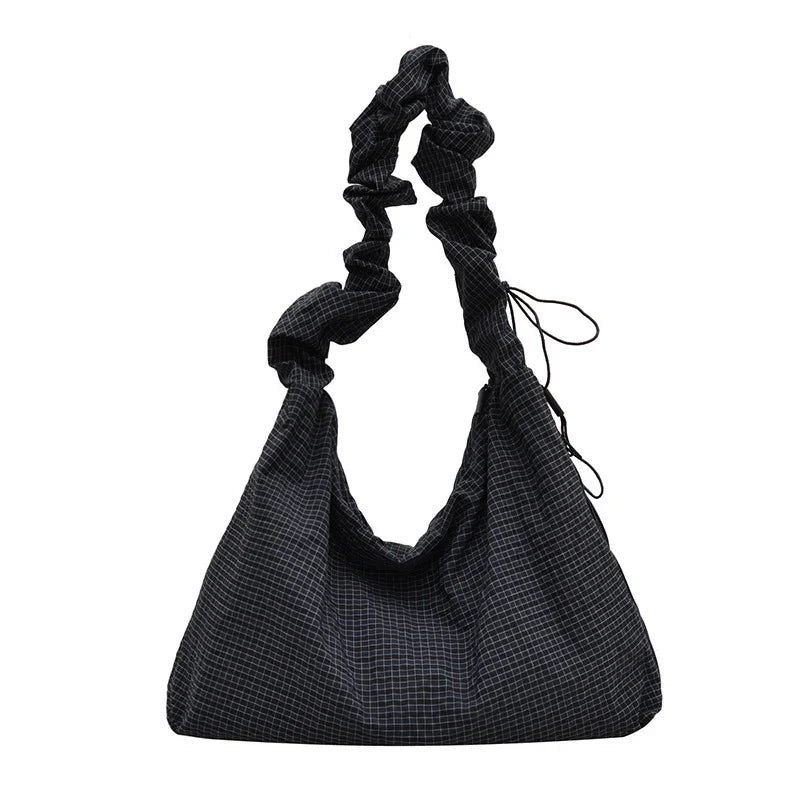 Women's Plaid Canvas Crossbody Bag – Large Capacity Shoulder Bag