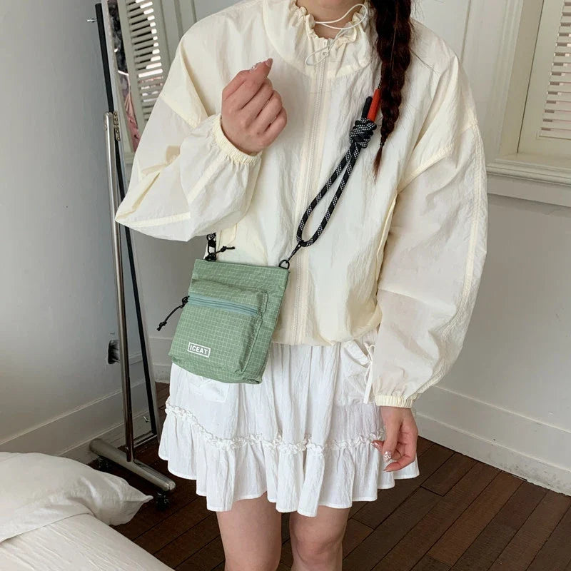 Korean Mini Crossbody Phone Bag | Nylon Casual Commuter Bag