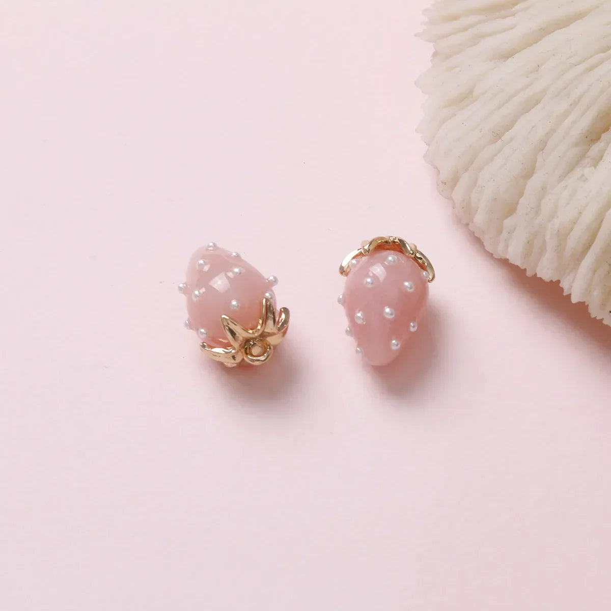Resin Strawberry Pendant Charm for DIY Jewelry Making