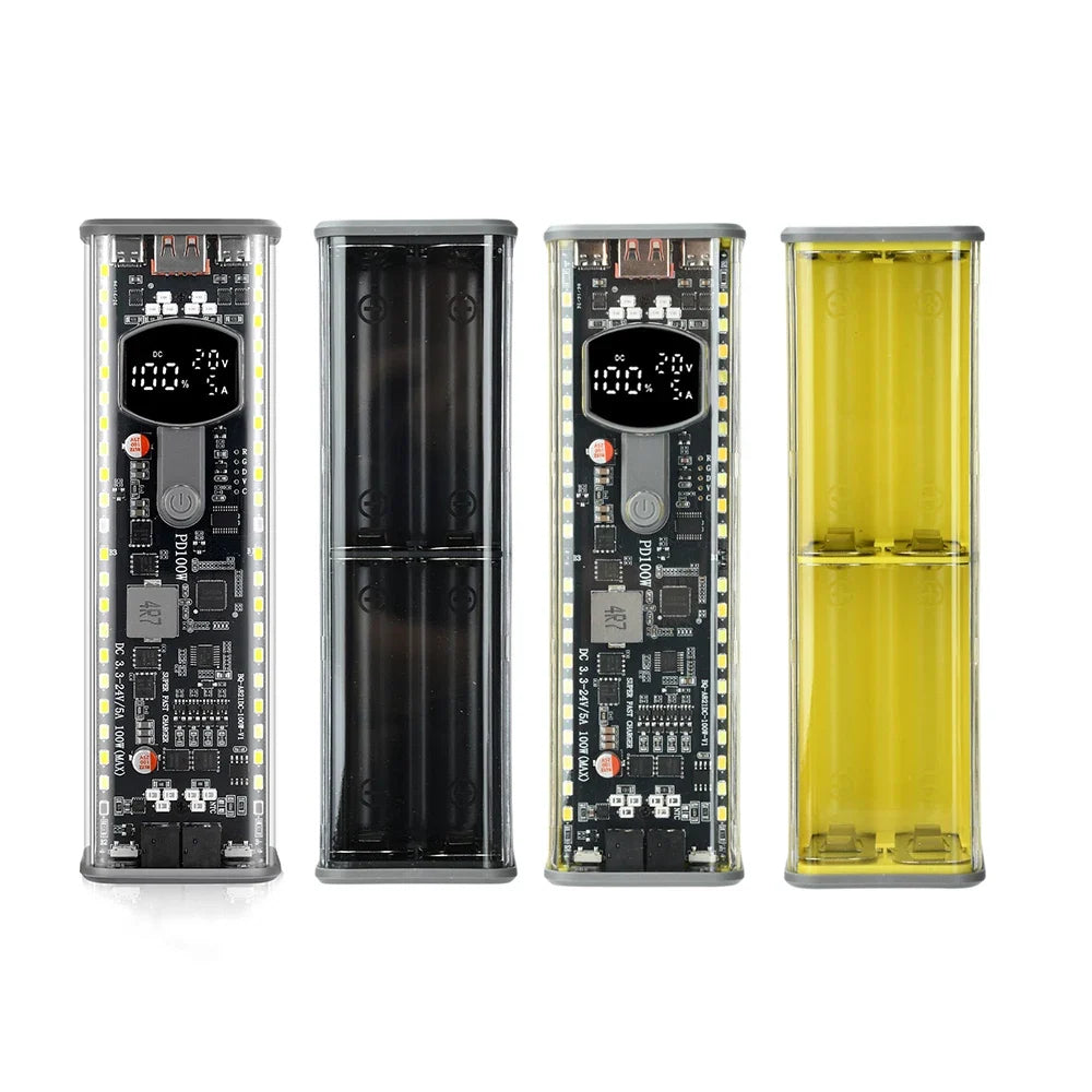 Gaqqee 8×21700 Power Bank Case PD 100W DIY Fast Charging Kit