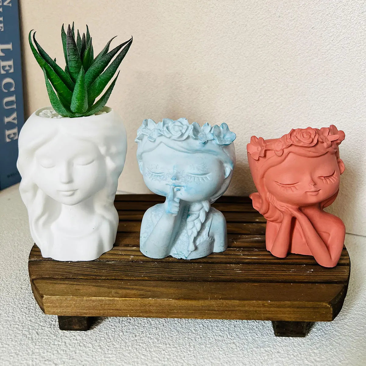 Sleeping Girl Silicone Mold – DIY Resin Concrete Vase Planter
