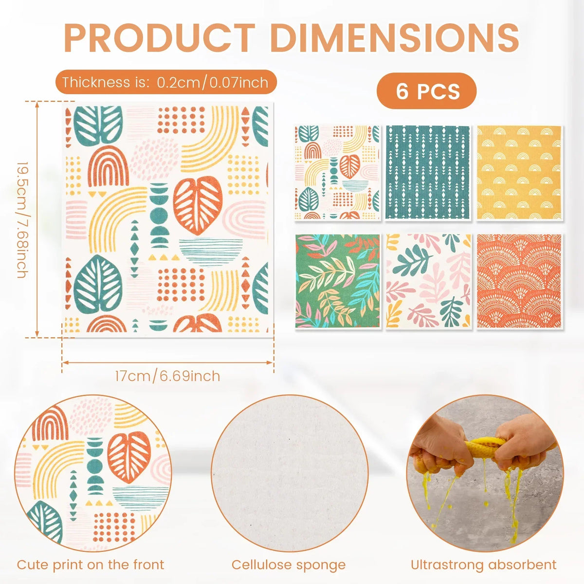 Swedish Dishcloths 6/8 Pack – Reusable Absorbent Kitchen Cloths