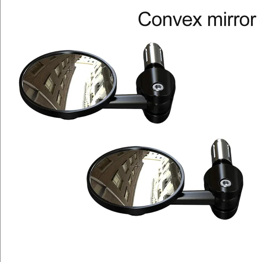 2PCS Wide-Angle Convex Motorcycle Handlebar Rearview Mirrors