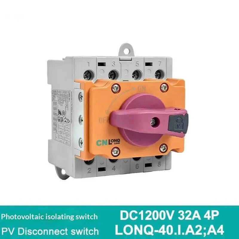 4P DIN-Rail DC Isolator Rotary Switch 32A 1200V – Solar PV