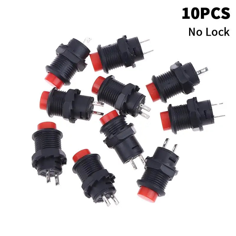 12mm Pushbutton Switches Self-Lock & Momentary OFF-ON – 10 Pack