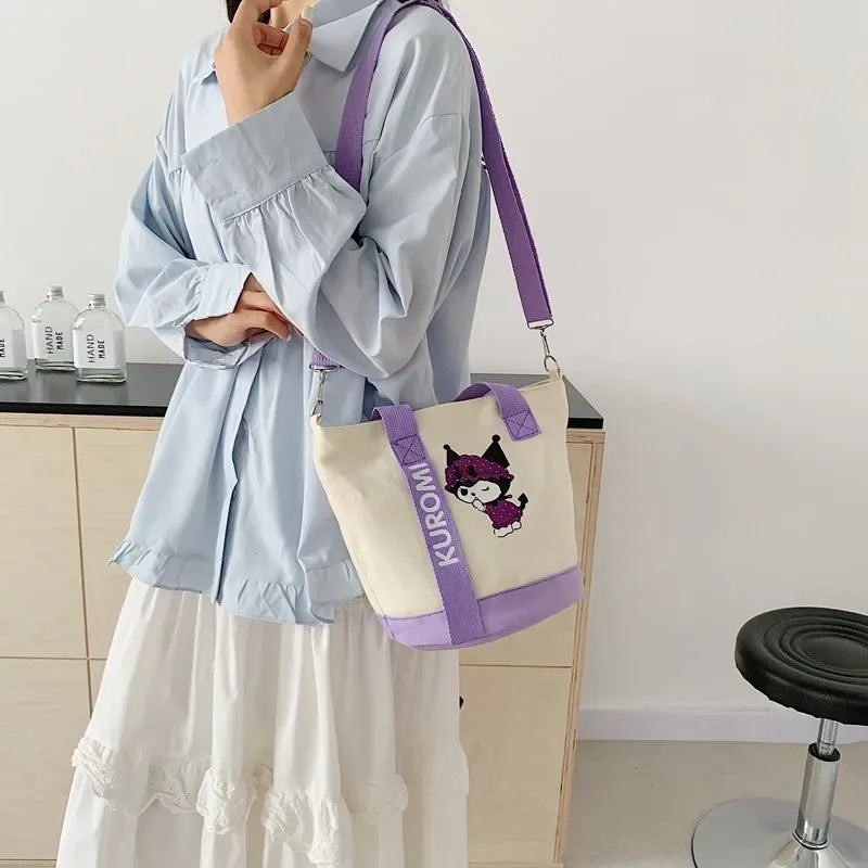 Sanrio Hello Kitty Kuromi Kawaii Canvas Crossbody Bag