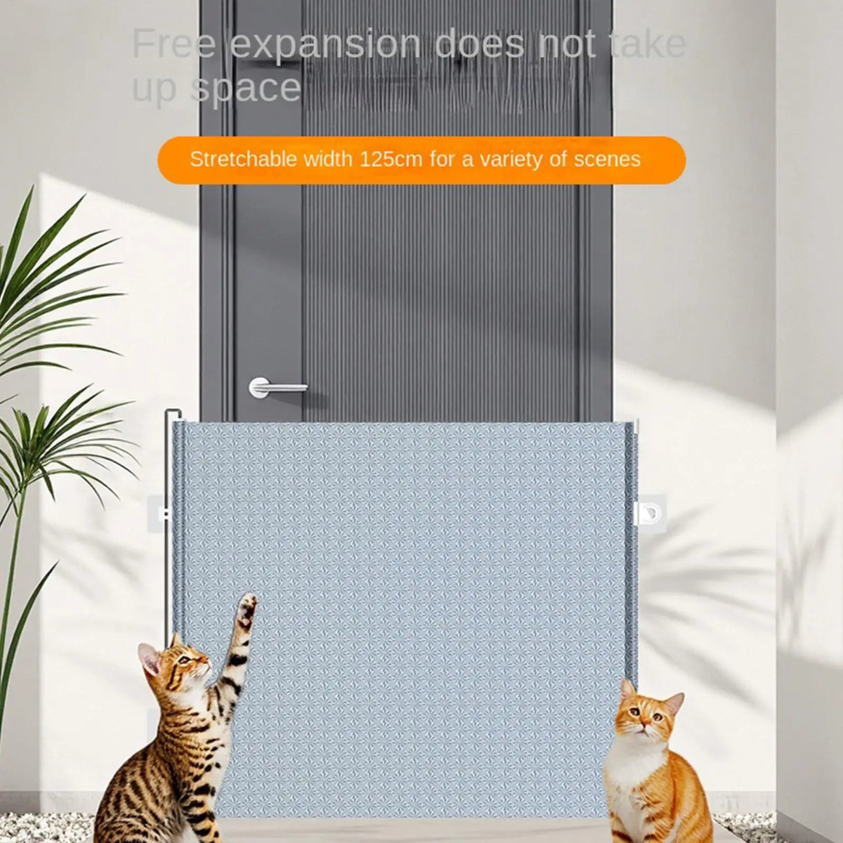 Retractable No-Drill Mesh Pet Gate – Stairs & Doorways