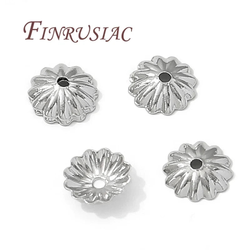 50Pcs 18K Gold Plated 6mm Flower Bead Caps for Jewelry Making