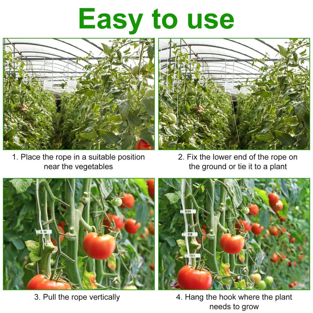 10-Pack Tomato Trellis Roller Hooks – Greenhouse Vine Support