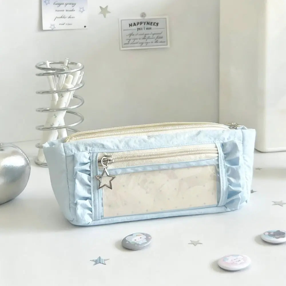 Transparent Window Pencil Case – Large Capacity Pen Bag