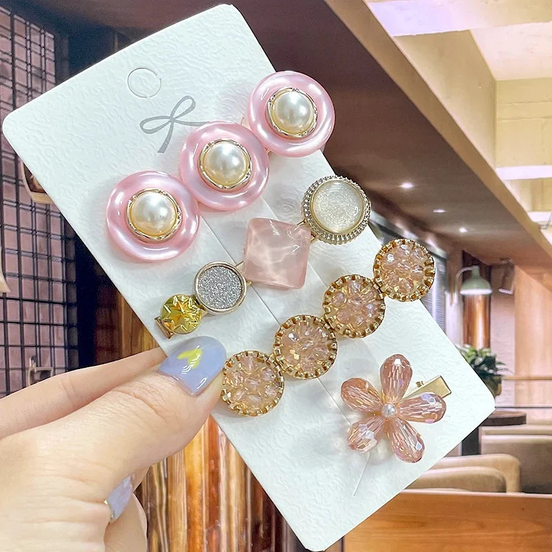Pearl Hair Clip – Rhinestone Flower Barrette for Women & Girls