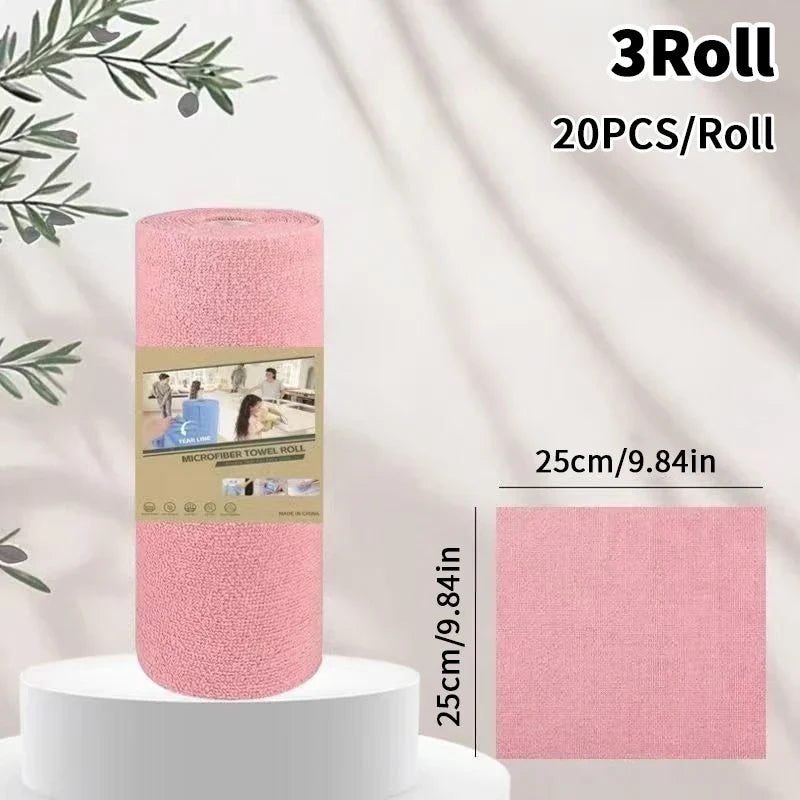 Microfiber Tear-Off Cleaning Cloth Roll – Reusable Dish Towels