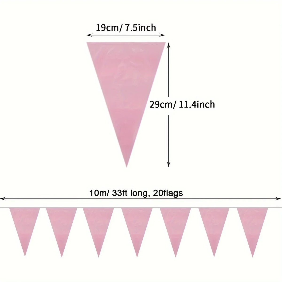 Princess Pink Party Banner 33ft – 20 Flags Wedding Birthday